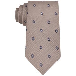 MICHAEL KORS Beige Small Sim Neat Geometric Silk Classic Tie